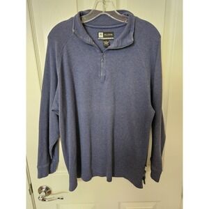 Jos. A. Bank Leadbetter Golf Men's 1/4 Zip Blue 100% Pima Cotton LS Pullover, M